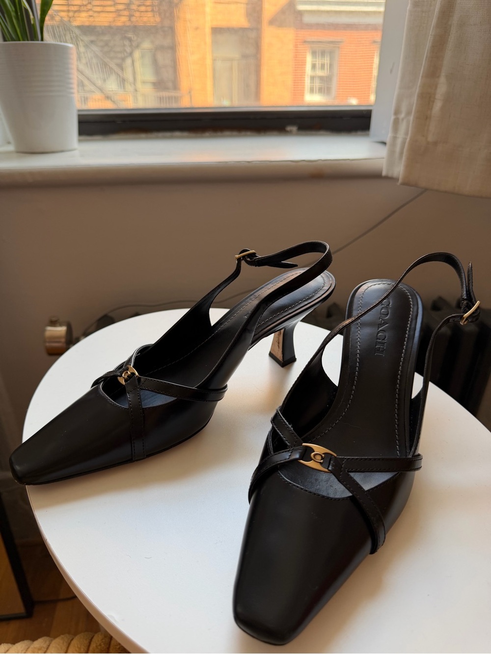 Coach slingback kitten heels